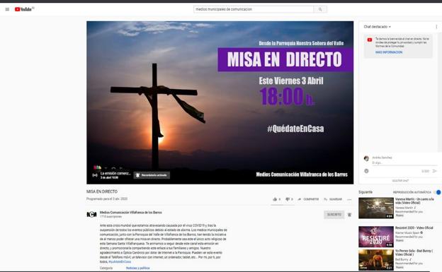 Misa virtual el Viernes de Dolores para inaugurar la Semana Santa en Villafranca
