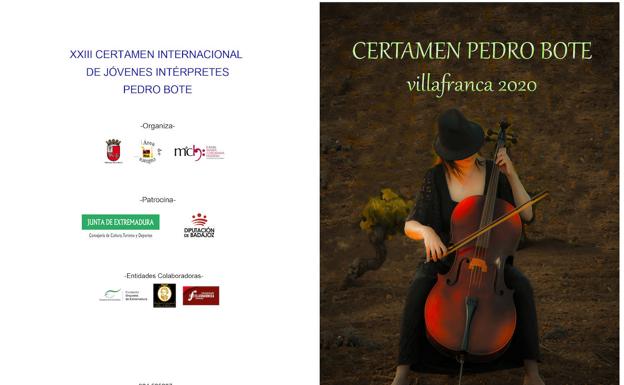 El plazo de inscripción del XXIII Certamen Internacional «Pedro Bote» se amplía hasta el 25 de octubre