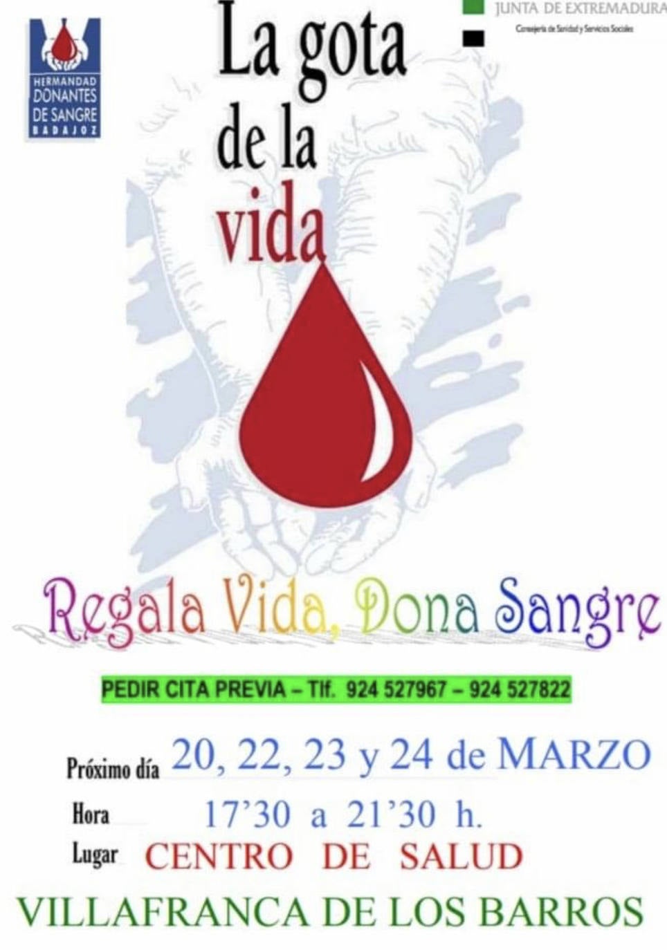 Donaciones de sangre en Villafranca de los Barros