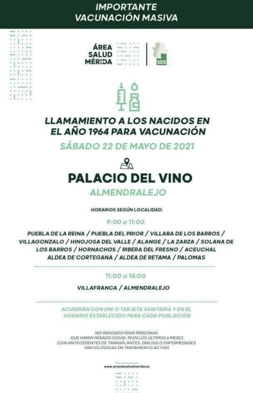 Vacunación por COVID-19 para los nacidos en el año 1964