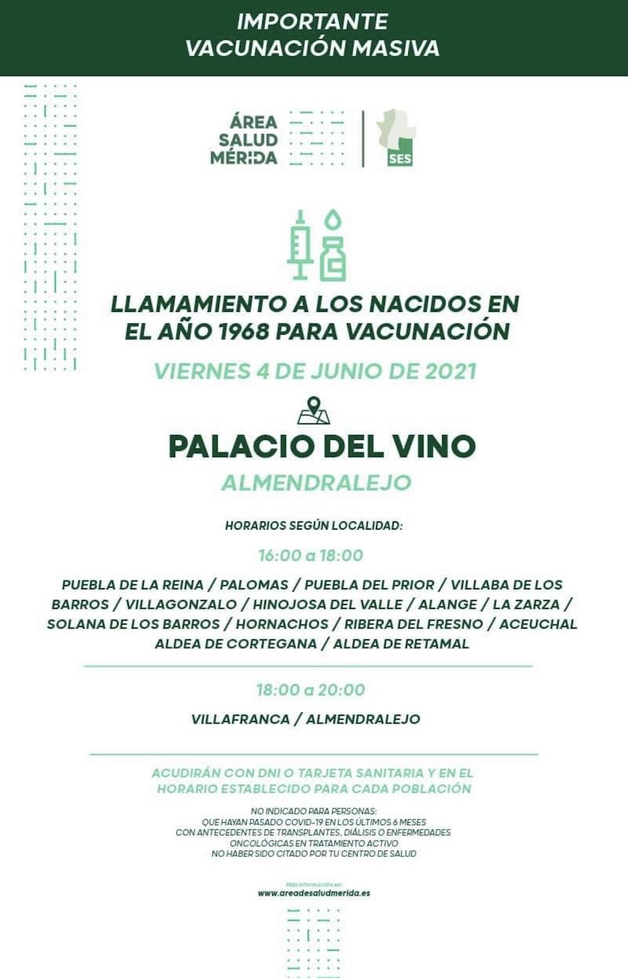 Vacunación contra el COVID-19 para los nacidos en el año 1968