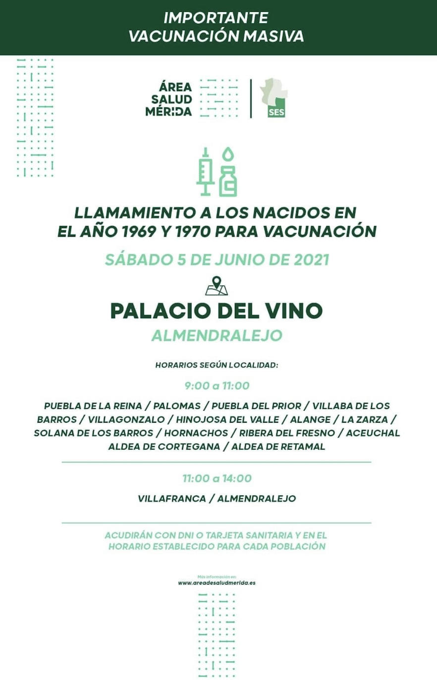 Vacunación contra el COVID-19 para los nacidos en los años 1969 y 1970