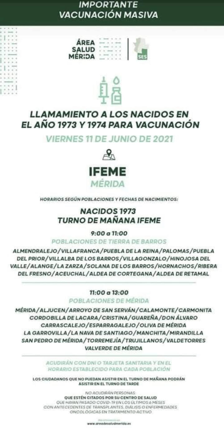 Vacunación contra el COVID-19 para los nacidos en el 1973