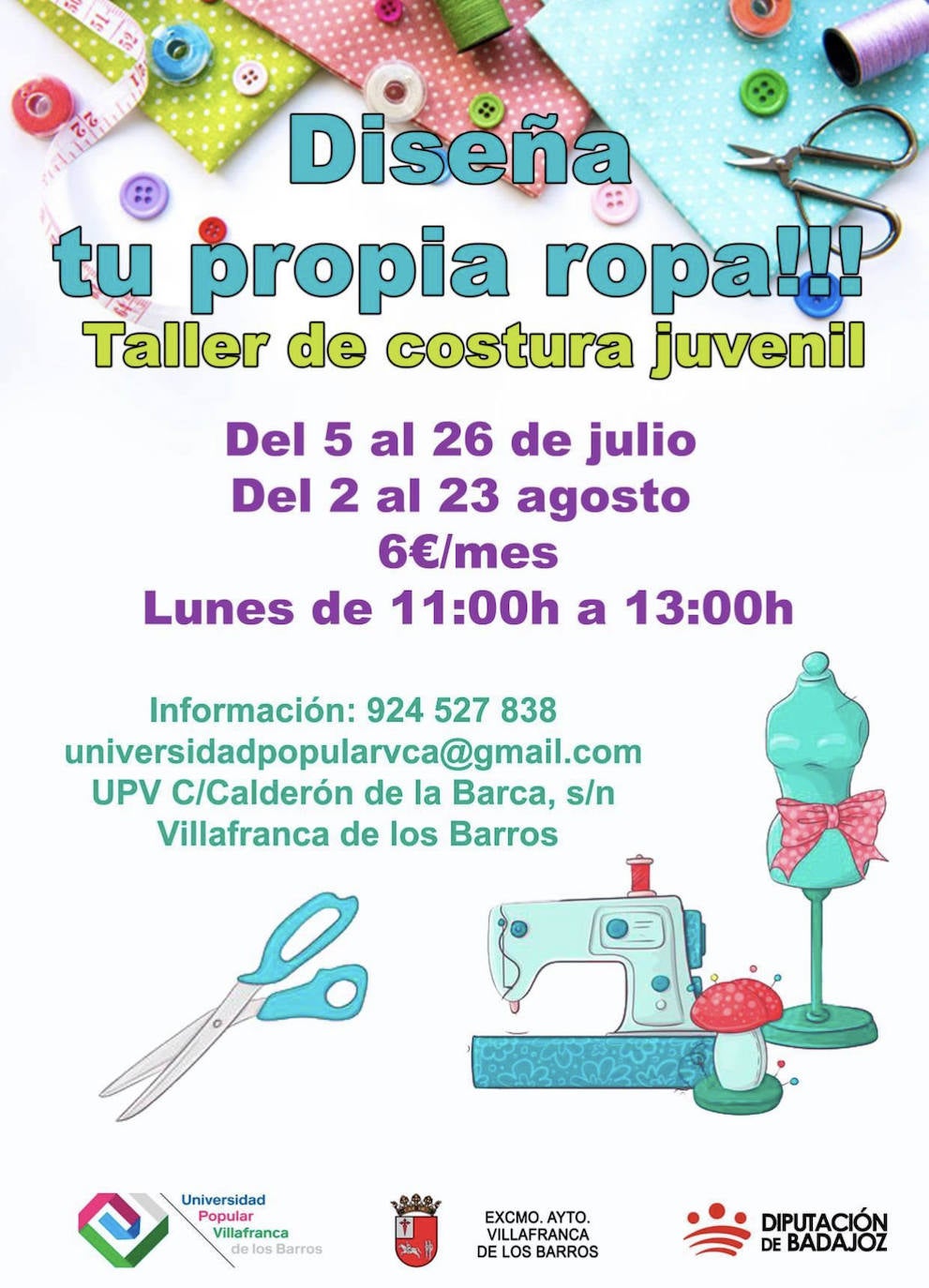 Talle de costura juvenil en Villafranca