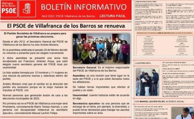 El PSOE local anuncia que publicará un noticiero mensual sobre asuntos políticos con «lectura fácil»