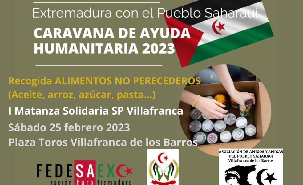 Campaña de recogida de alimentos en la matanza solidaria de la SP Villafranca a beneficio de la población refugiada saharaui