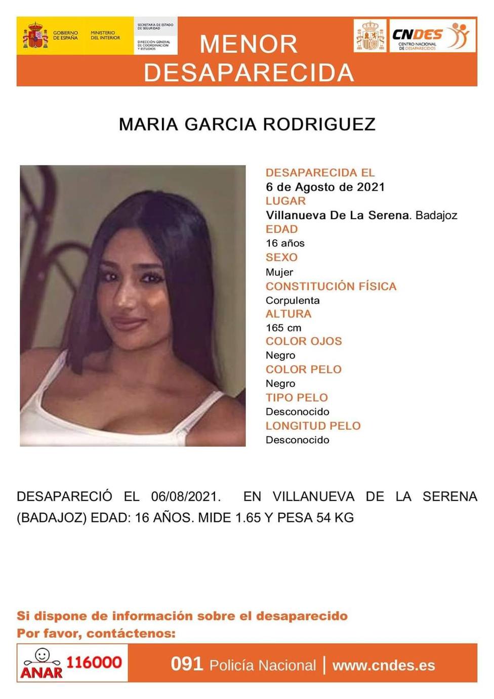 La joven de 16 años desaparecida en Villanueva ya está con su familia