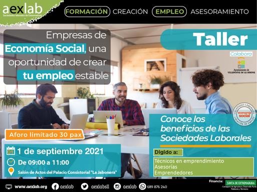 Villanueva acogerá un Taller de Empresas de Economía Social el 1 de septiembre