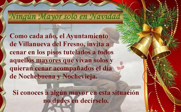 El Ayuntamiento abre la inscripción para su campaña 'Ningún mayor solo en Navidad'