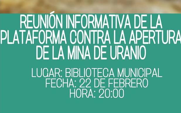 La Biblioteca acogerá una reunión sobre la creación de una plataforma contra la mina