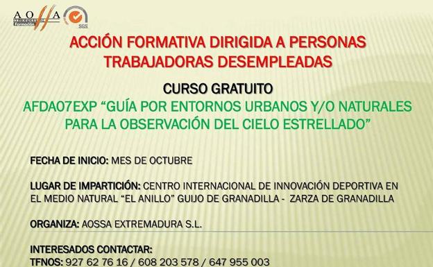 La Junta de Extremadura oferta un curso de Guía de Observación de Estrellas
