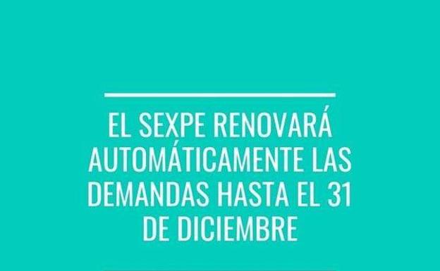 El SEXPE seguirá renovando las demandas de empleo hasta el 31 de diciembre