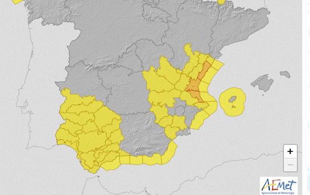 El 112 activa la alerta amarilla por lluvias y tormentas en la zona sur de Badajoz