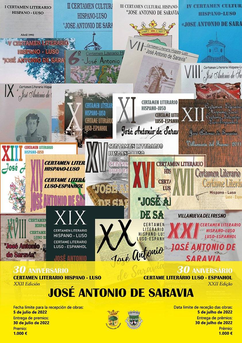 Se abre el plazo de presentación de obras del XXII Certamen literario 'José Antonio de Saravia'