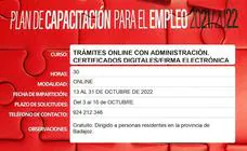 Abierto el plazo para el curso online 'Trámites online con la administración. Certificados digitales y firma electrónica'