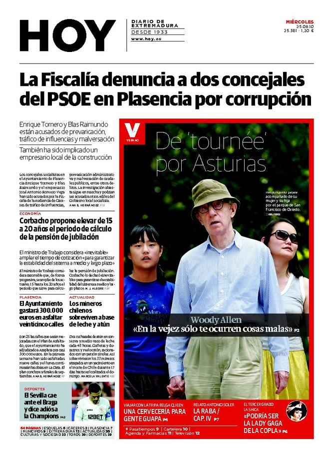 El caso Plasencia a través de las portadas de HOY