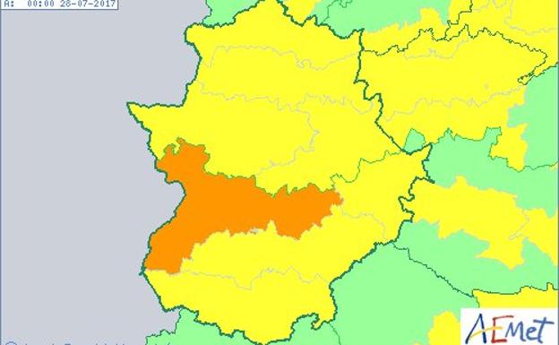 Toda Extremadura está hoy en alerta por calor