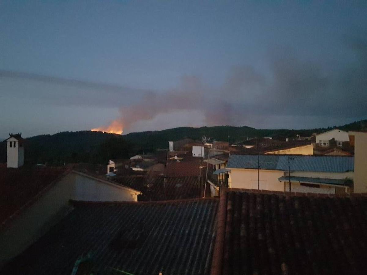 Imágenes del incendio forestal en el término de Santibañez El Alto