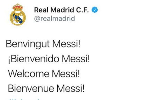 Hackean al Madrid y anuncian el fichaje de Messi
