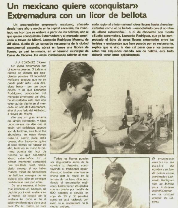 30 años el Beso Extremeño, el licor de bellotas