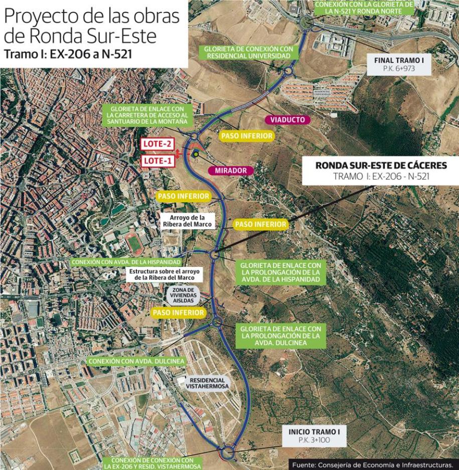 Nuevo paso en los proyectos de la Ronda Sur de Badajoz y Sureste Cáceres