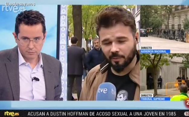Tenso rifirrafe entre Rufián y Sergio Martín en directo en TVE: «Nos trata como imbéciles»