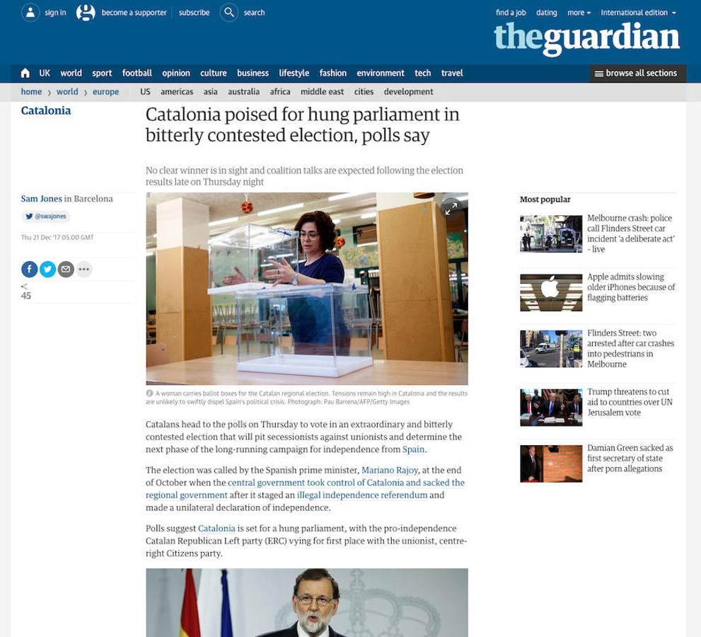 Las elecciones catalanas en la prensa internacional