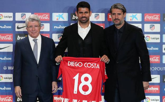 El Atlético de Madrid presenta a Diego Costa y Vitolo