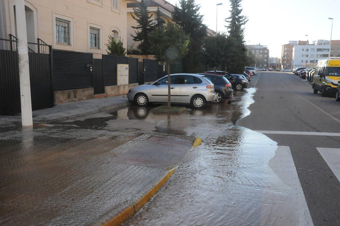 La avenida Lusitania de Mérida llena de agua