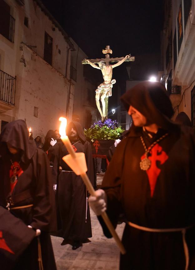 El Cristo de los Afligidos parte esta noche desde la parroquia de Santiago en Coria