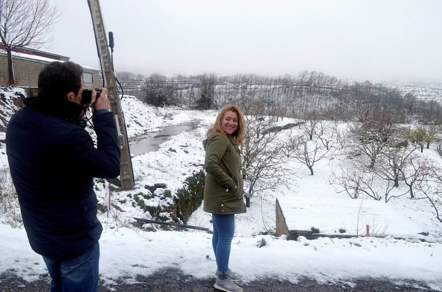 Nevada primaveral en el norte de Extremadura