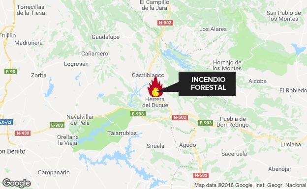 Desactivado el nivel 1 de peligrosidad por un incendio cerca de Castilblanco al ser estabilizado