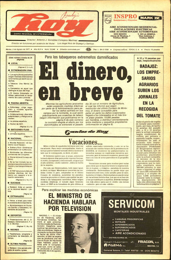 Noticias contadas por HOY un 2 de agosto