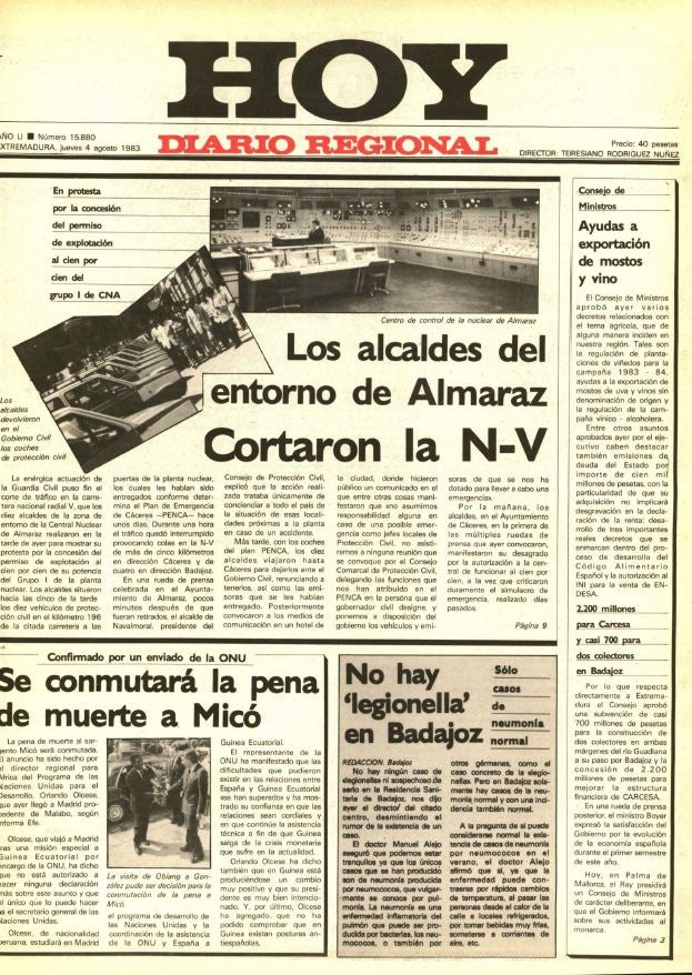 Noticias contadas por HOY un 4 de agosto