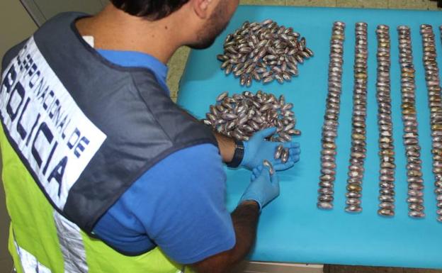 Detenido al pasar por la frontera de Caya con 390 bellotas de hachís escondidas en el capó del coche