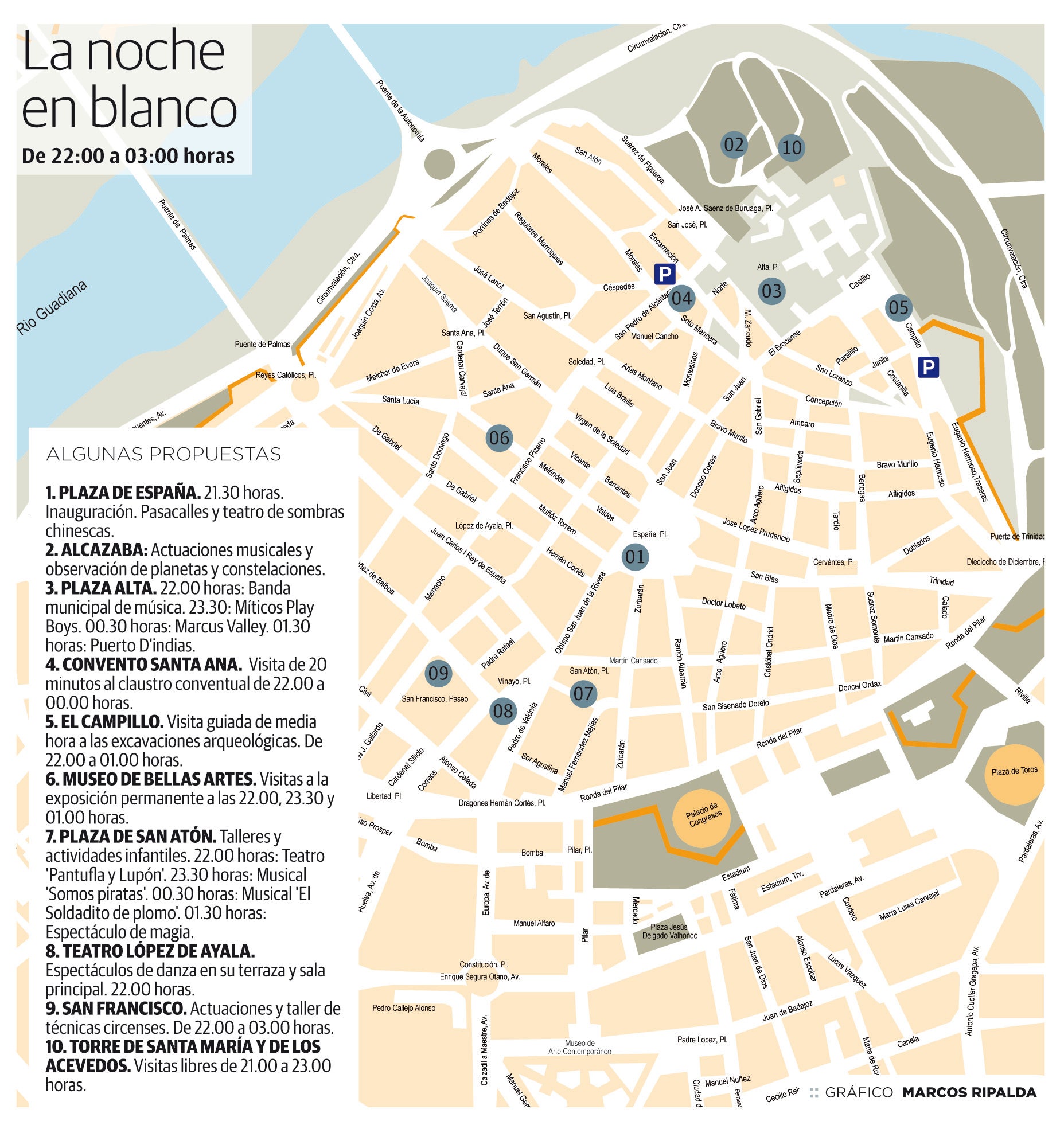La noche en blanco en Badajoz