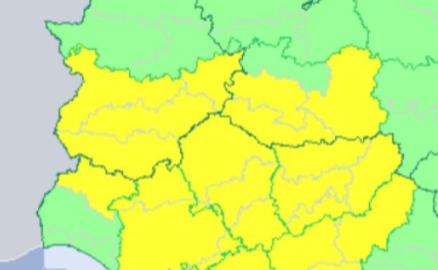 La alerta por tormentas y granizo se amplía a toda la provincia de Badajoz