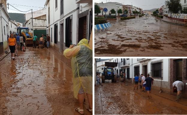 Una tormenta inunda de barro calles y casas de La Morera