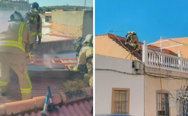 Los bomberos sofocan un incendio en una vivienda de la barriada de San Roque de Badajoz