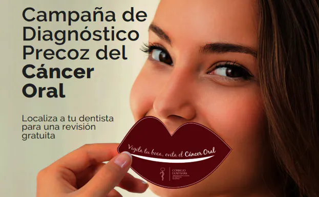Póster de la campaña contra el cáncer oral lanzada por el Consejo General de Dentistas de España y otros colaboradores./