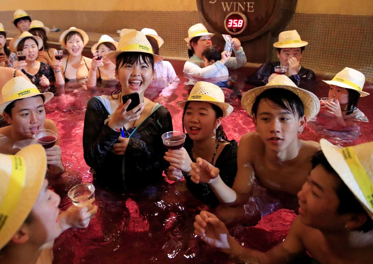 Baño de vino en Japón