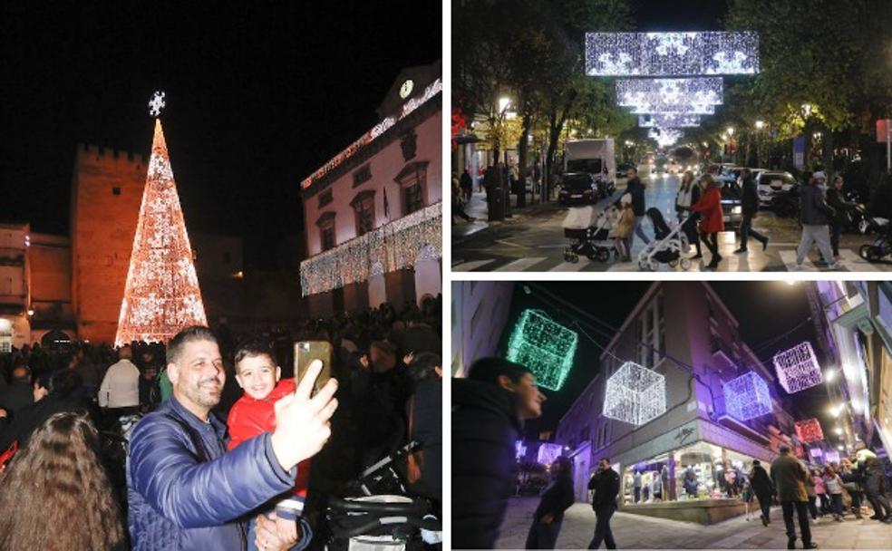 El centro de Cáceres se ilumina con un millón de puntos de luz