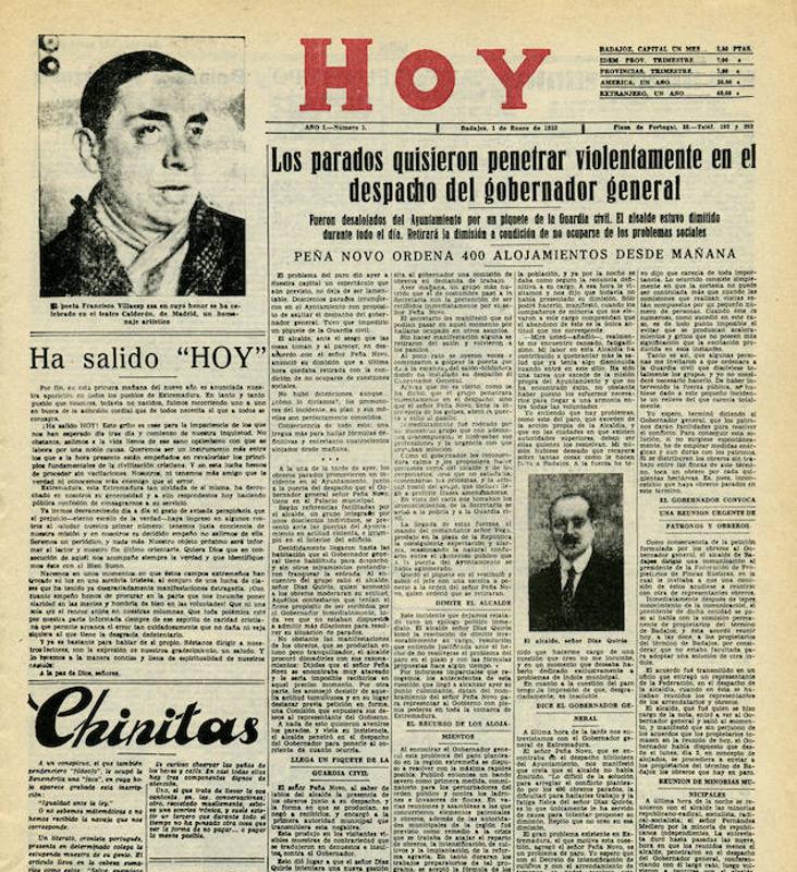 Primera portada de HOY, el 1 de enero de 1933. ::
