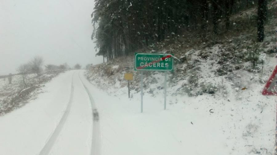 Primera nevada de 2019 en Extremadura