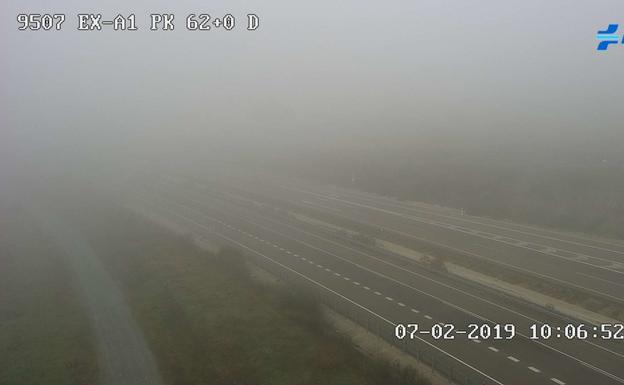 Avisos por bancos de niebla de la DGT en Extremadura