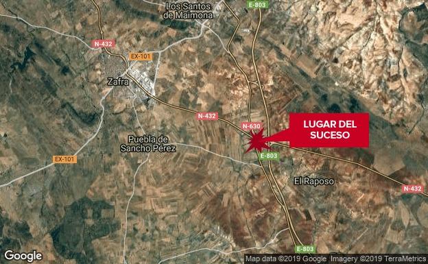 Tres heridos, entre ellos dos niños de 3 y 4 años, en un accidente cerca de Puebla de Sancho Pérez