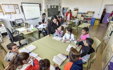 Un aula del C.P. Santa Engracia, en la margen derecha/Arnelas
