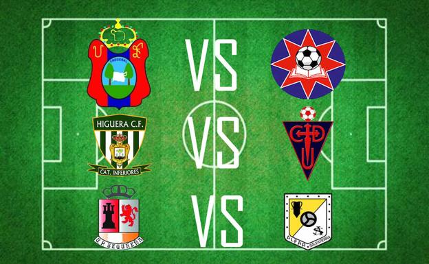 La UD Frexnense se enfrentará con la UC La estrella, el Higuera CF con el CD Usagre y la UP Segureña contra el CD Alfar