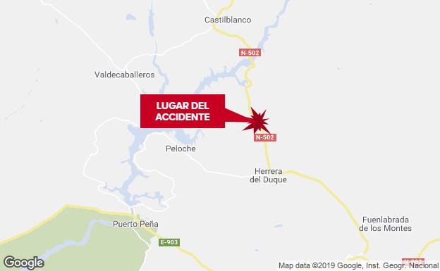 Una mujer resulta herida en una salida de vía en Herrera del Duque