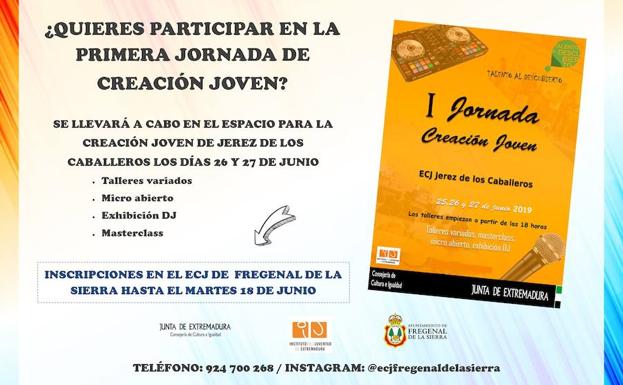 Las primeras jornadas de creación joven se celebrarán en Jerez